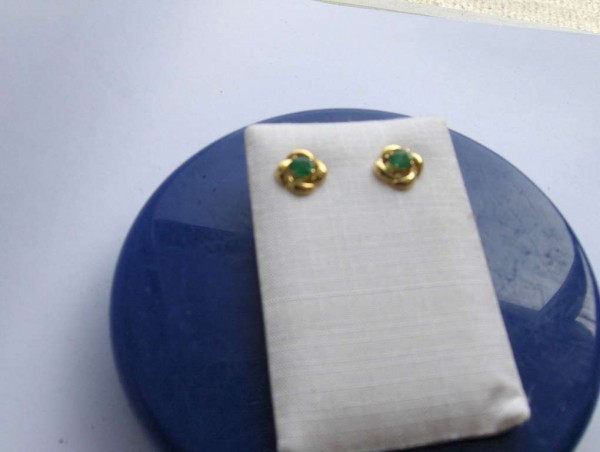 Ohrstecker 18kt mit Smaragd filligran