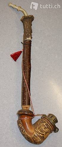 Tabakpfeife Kolben Maserholz - geschnitzt *Pferd*