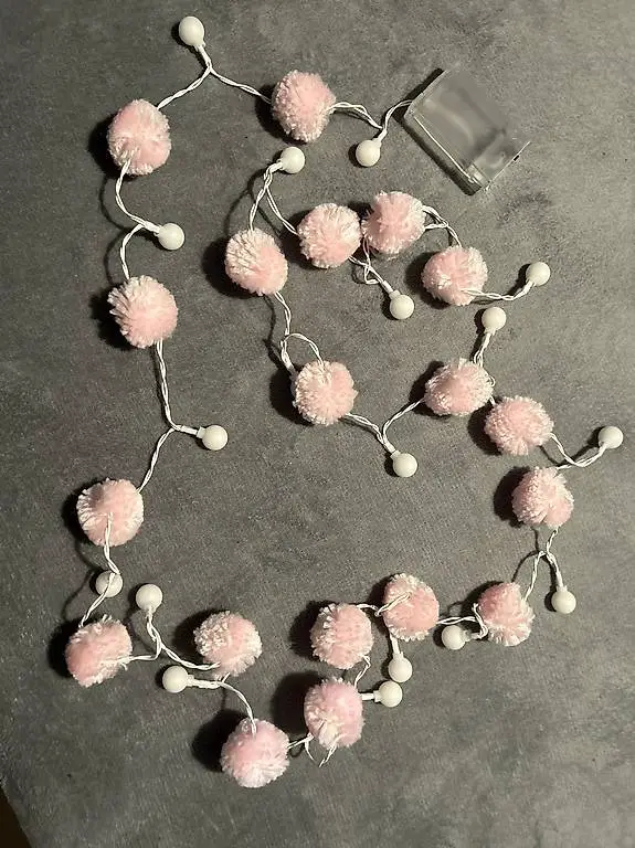 Lichterkette Pinke Bommel 1.5m