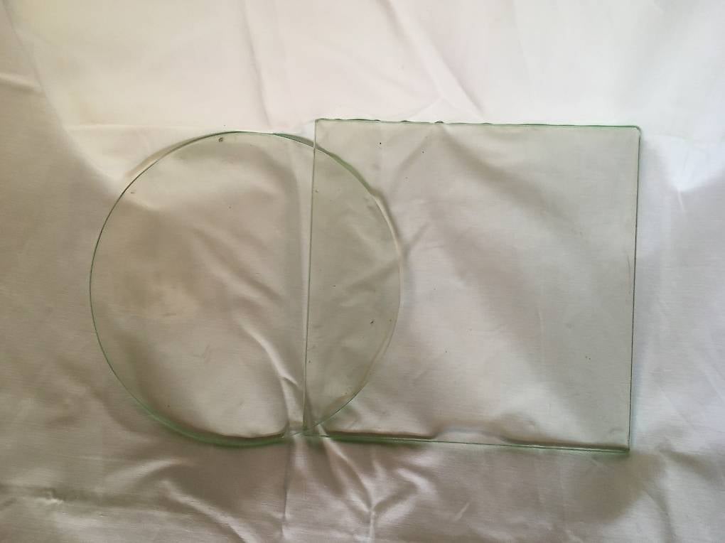 Glasplatte rund und quadratisch, gebraucht