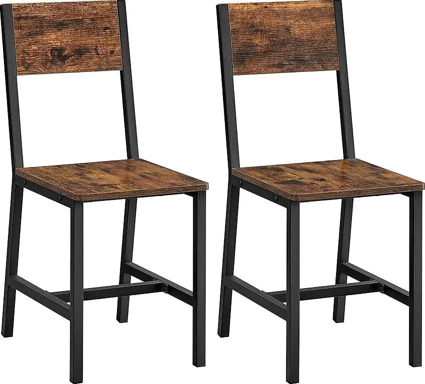 VASAGLE Esszimmerstühle, Küchenstühle, 2er Set, Metallrahmen