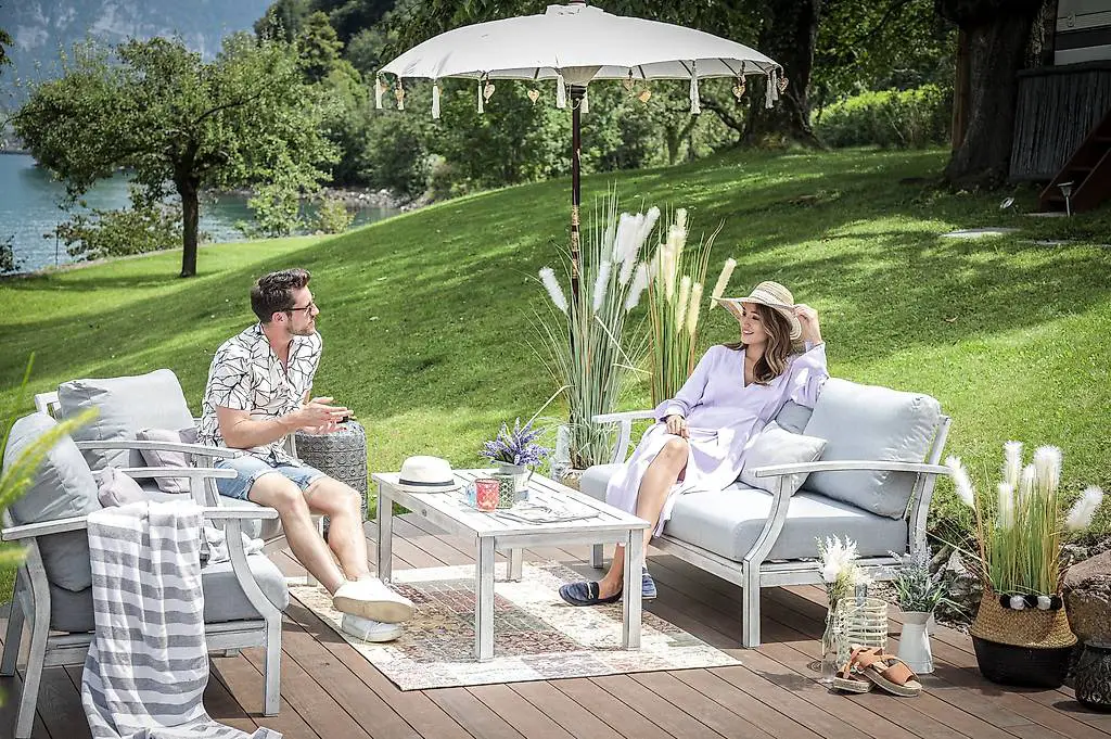 Gartenlounge aus Aluminium old white