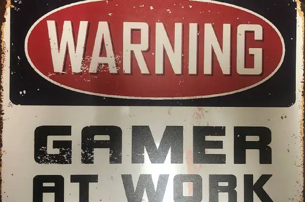 Blechschild Warning Gamer at Work Sign Playstation 3 4 5