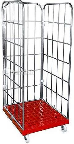  Rollbehälter 1650 mm 3 seitig blau verzinkt