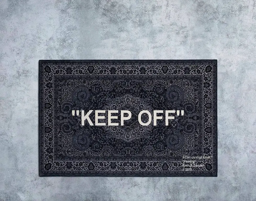 Teppich Virgil Abloh x IKEA KEEP OFF 200x300 cm grau/wei