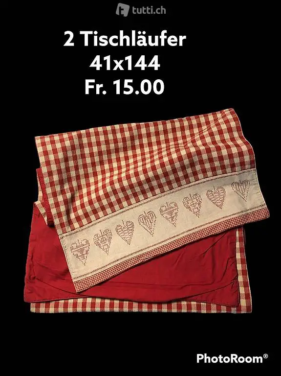 Tischläufer rot/weiss