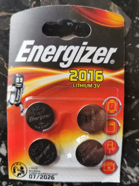 4 Energizer CR2016, Lithium Energizer, 07/26