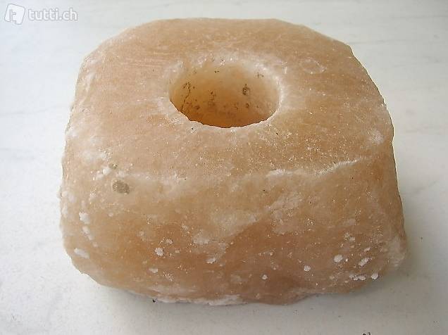 Windlicht Salzkristall ca 12 cm Höhe 7 cm