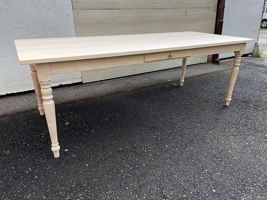 Biedermeier Tisch Tanne, gedrechselte Beine 220 x 95 cm