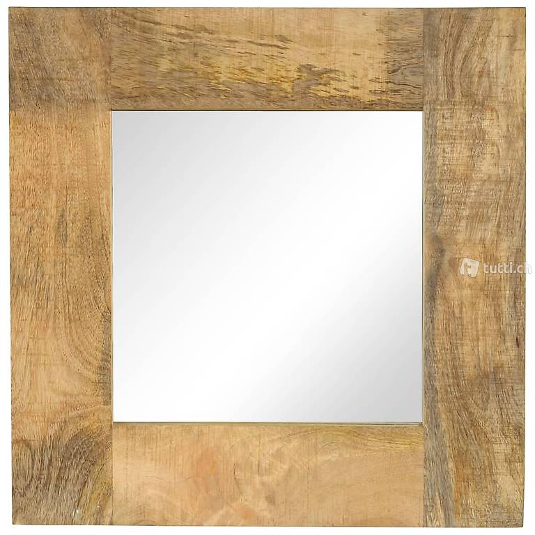  Spiegel Mangoholz Massiv 50 x 50 cm