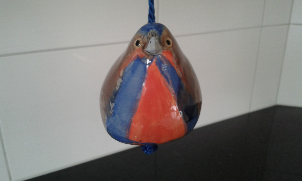 Keramik Vogel glasiert