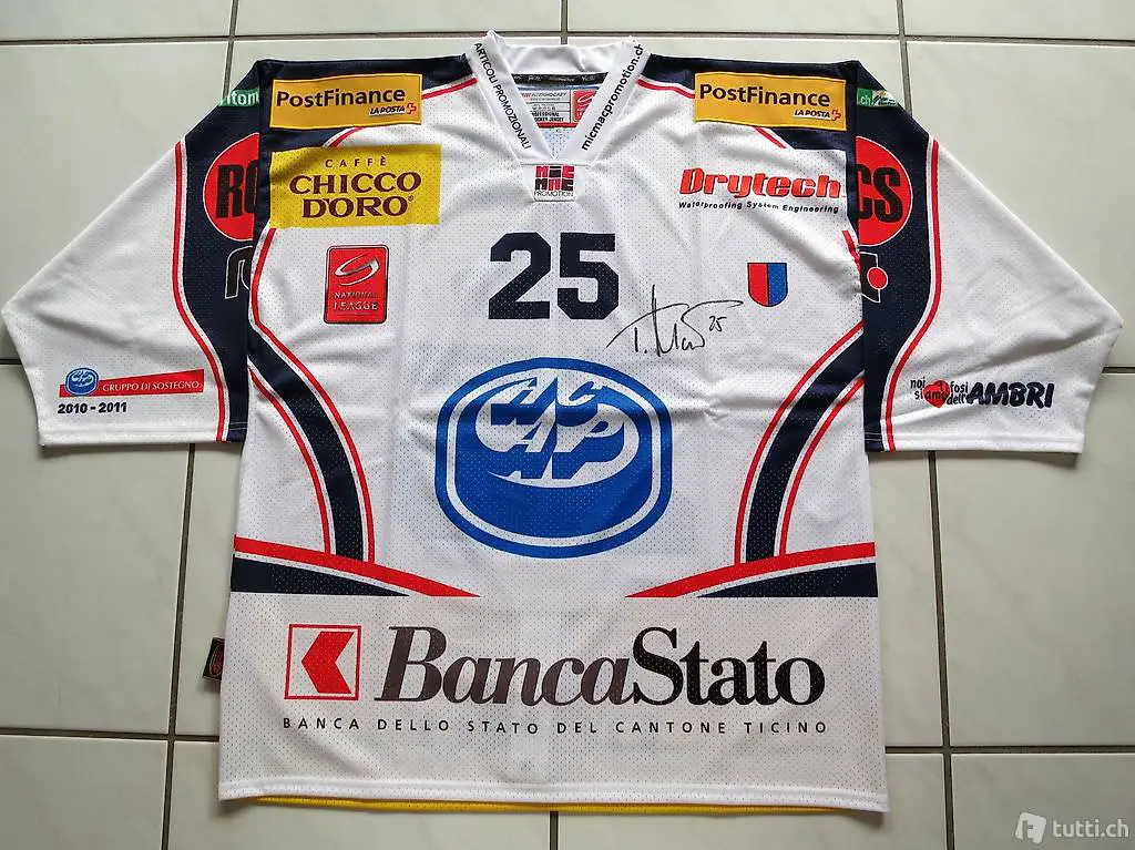 Matchworn Eishockey Trikot Trevor MEIER #25 HC Ambri-Piotta