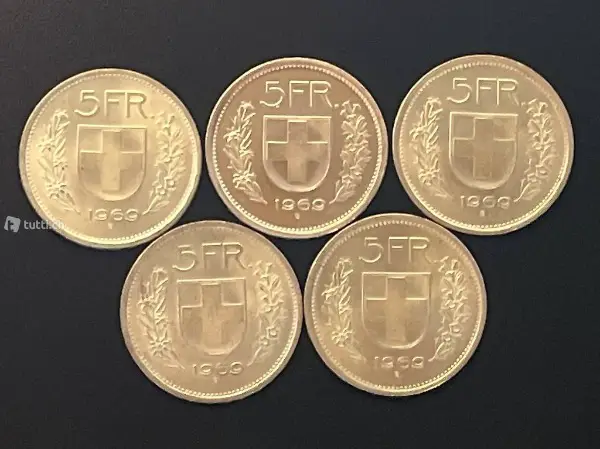 Silbermünzen 5* 5 Franken