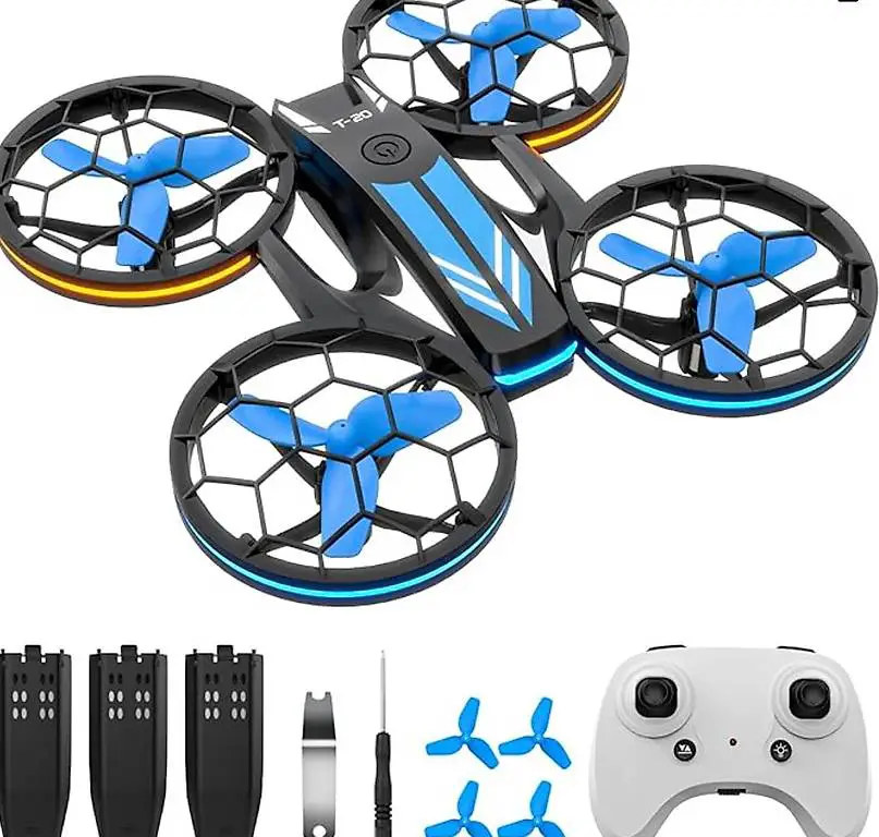 T20 Mini Drohne für Kinder, TEEROK RC Quadrocopter mit 3 Akku