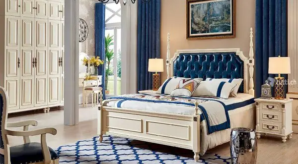  GRÜNDERZEIT KOLONIAL ANTIK STIL BETT ECHTES HOLZ - 806