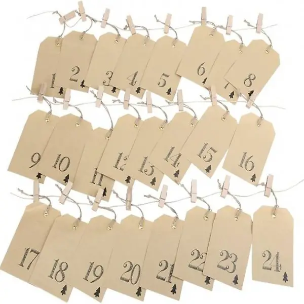  Calendrier de l"Avent -Sachet en papier-, remplir soi même