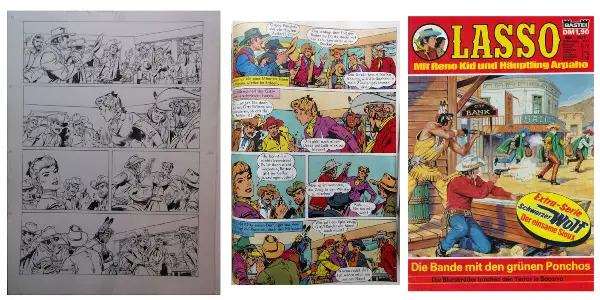 Originalzeichnung Westerncomic LASSO