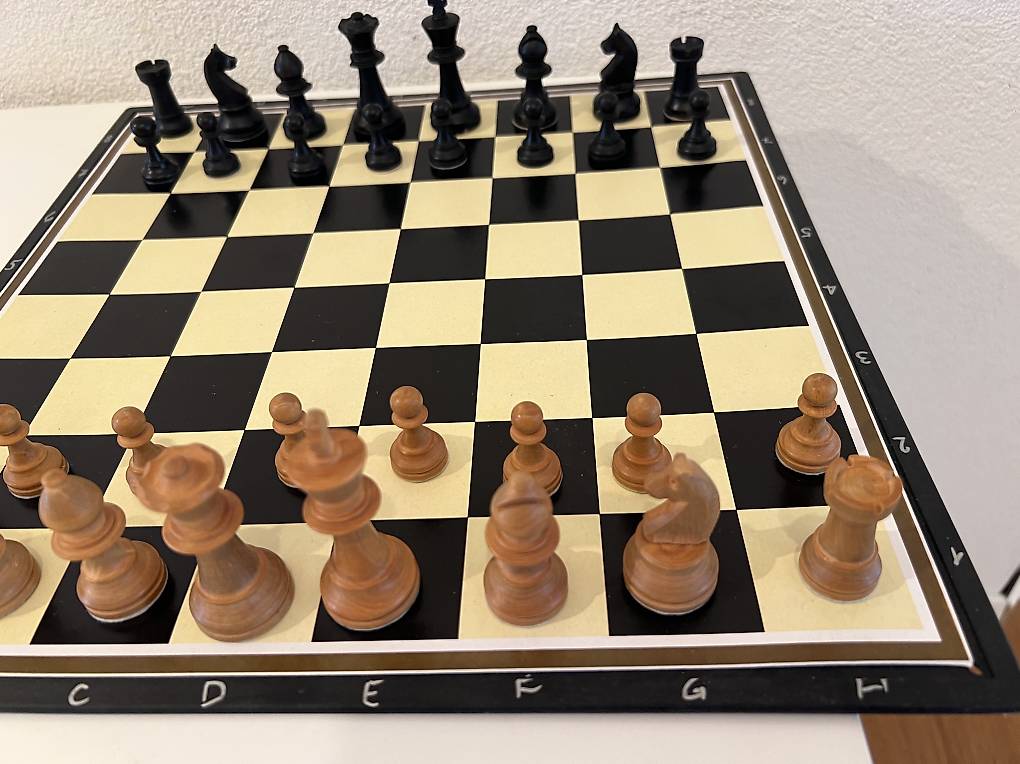 Schachfiguren mit Schachbrett