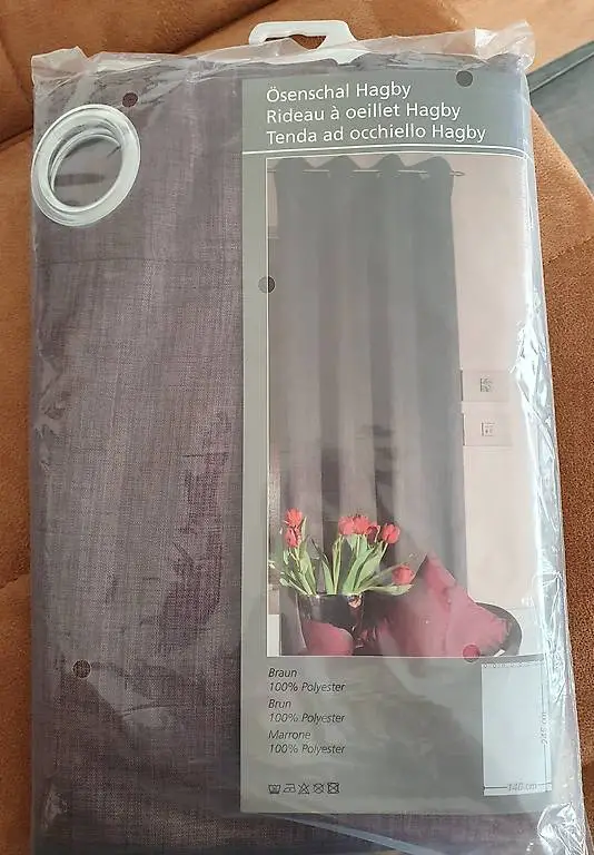 4x Vorhänge HAGBY braun 140 x 245cm NEU