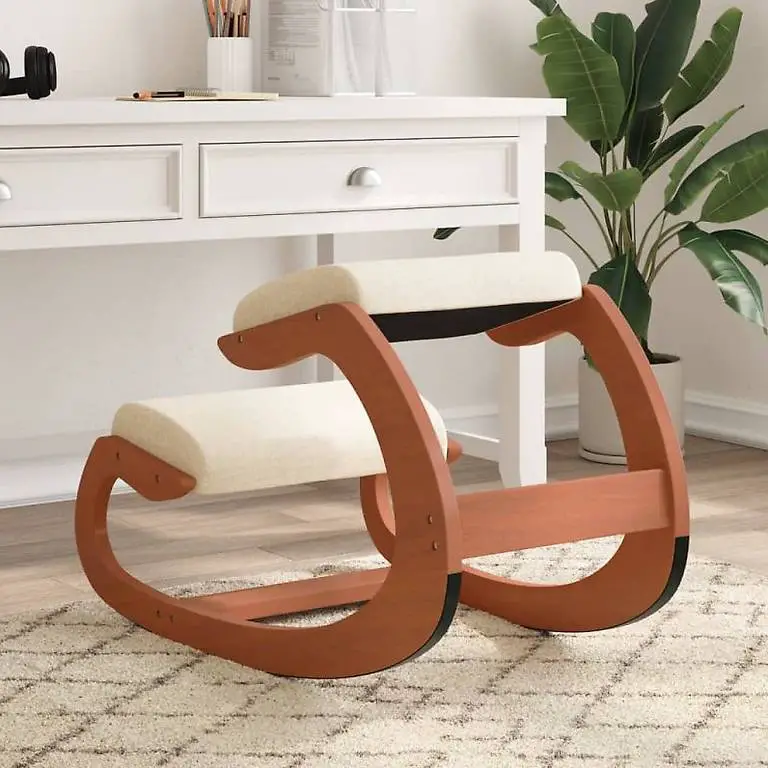 Kniestuhl Creme 55x84x55 cm Birkensperrholz