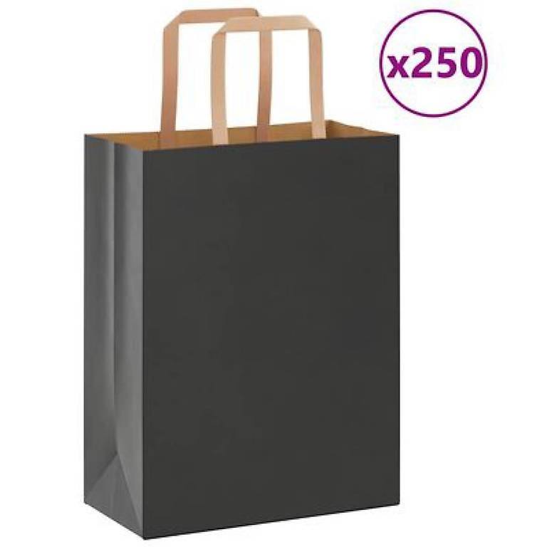 Papiertragetaschen 250 Stk. Schwarz 21x11x28 cm 282737