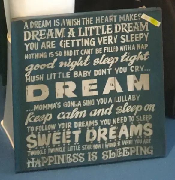 Bild mit Spruch auf Holz, Sweet Dreams