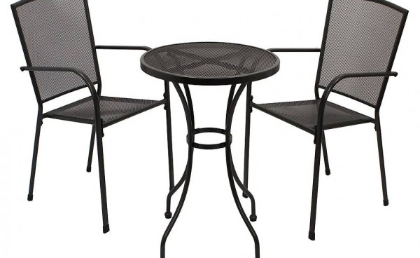  Sitzgruppe Gartenset Garnitur 60cm rund, Streckmetall