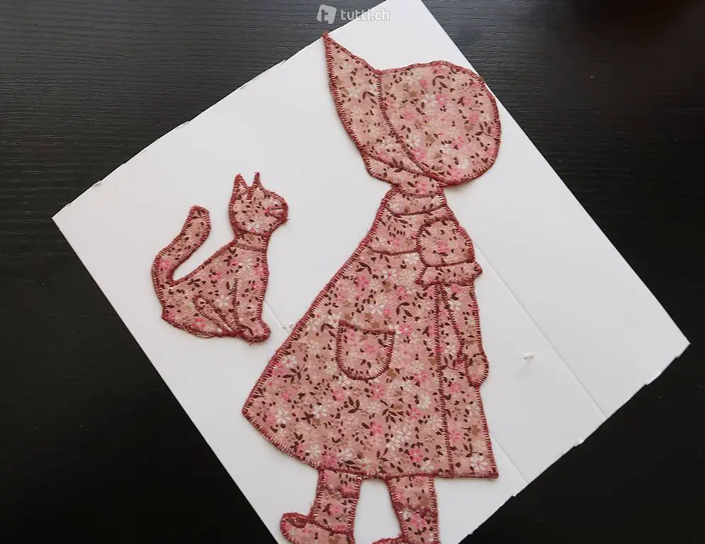  Aufnähbild Kind und Katze