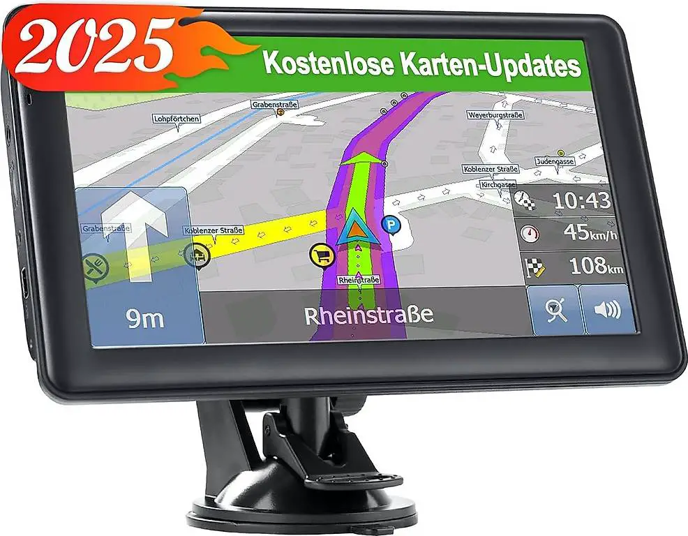 Navigationsgerät für Auto 2025 Navi Auto PKW 7 Zoll GPS Navi