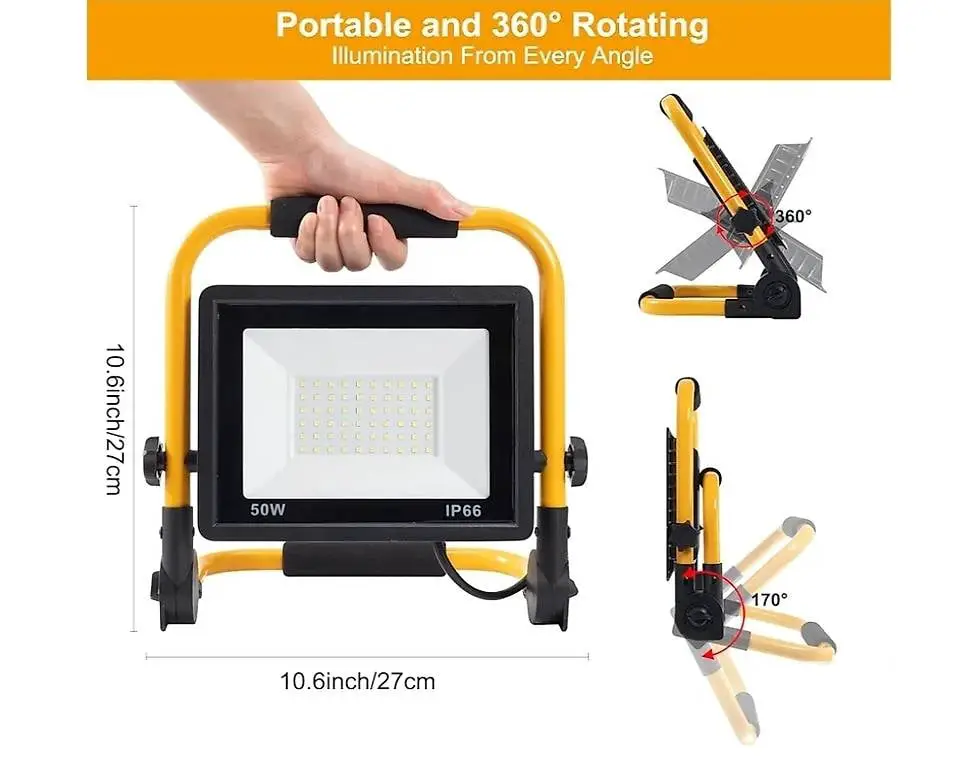 LED Baustrahler, 50W 5000LM Arbeitsleuchte