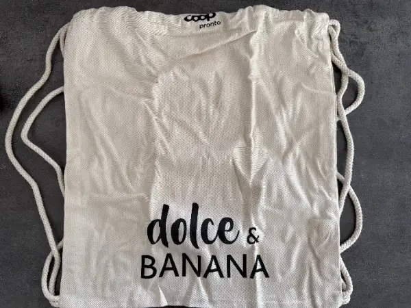 Praktische Baumwolltasche (Cotton-Bag) in beige/schwarz, Neu