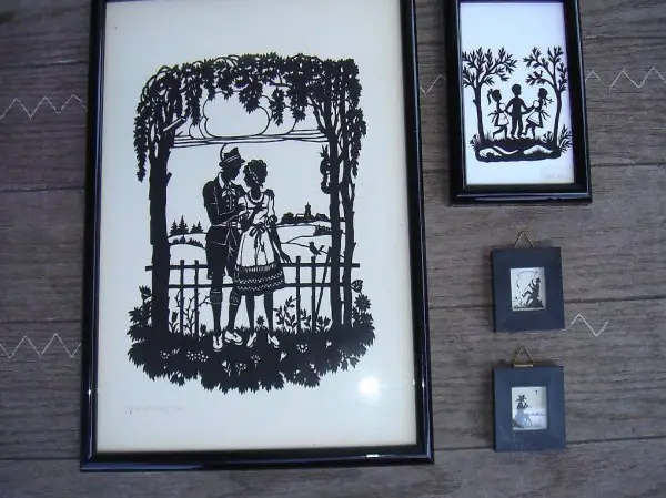  Scherenschnitte 4 Stücke