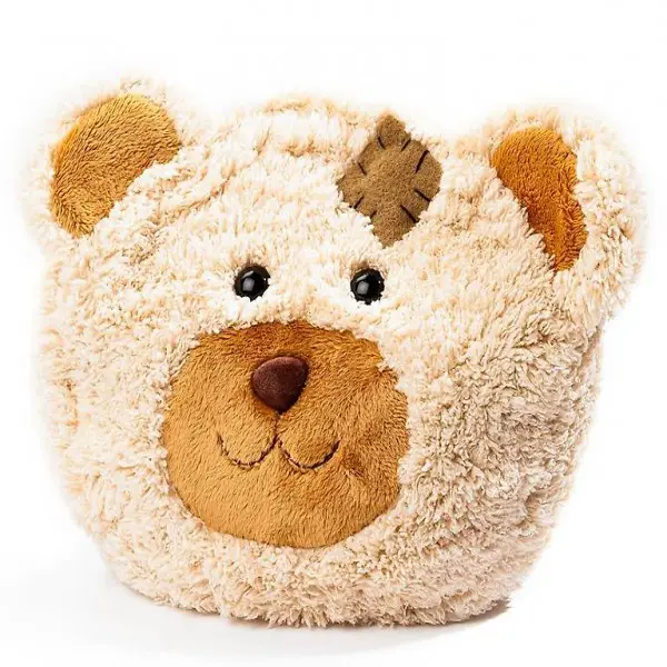  Bio-Kirschkernkissen Bär mit Plüschbezug