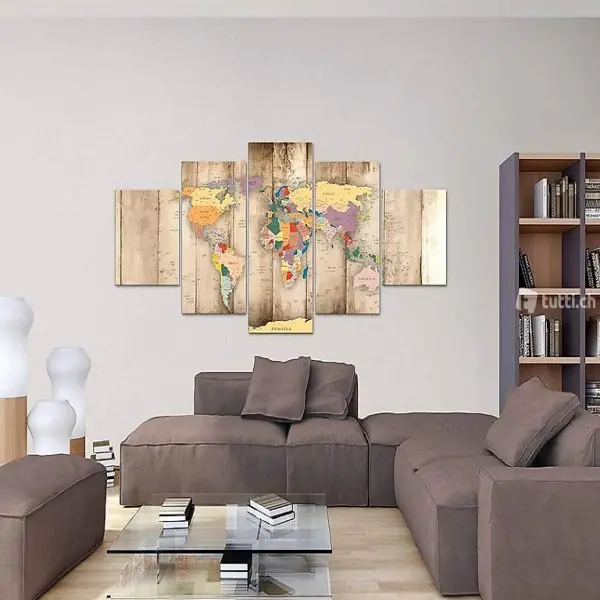  fantastischer Leinwandbild Bild Weltkarte NEU