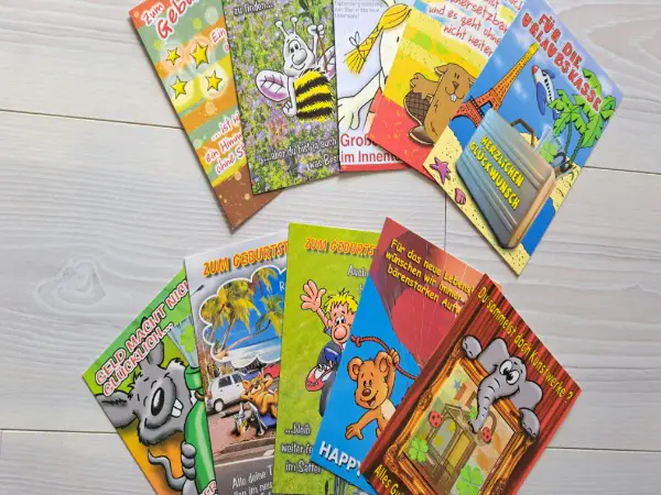 Neues Geburtstags schreibkarten set