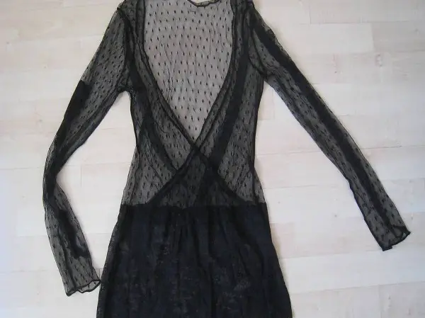 durchsichtige schwarze BLUSE XS/S