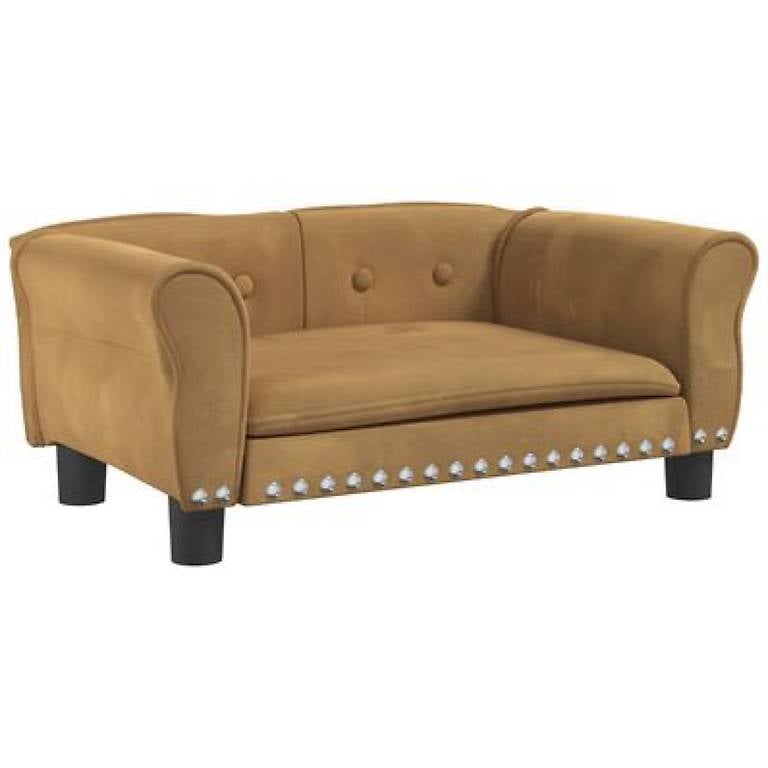 Hundebett Braun 70x45x30 cm Samt