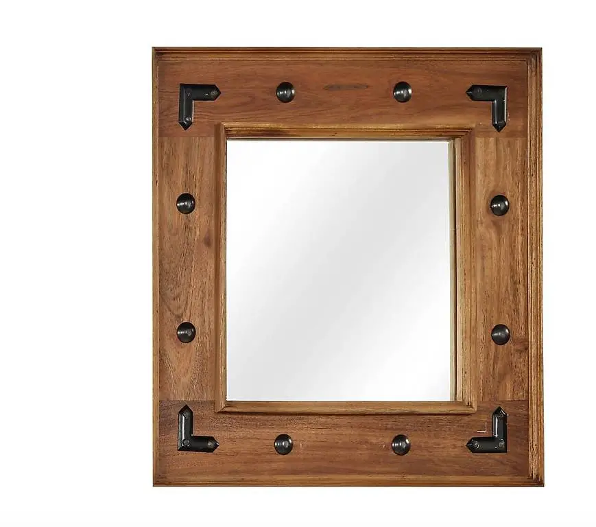 Spiegel Akazienholz Massiv 50x50 cm