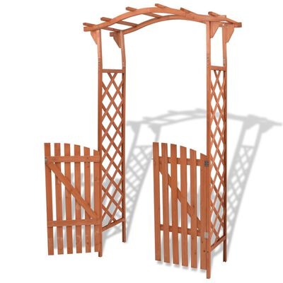 Pergola mit Tor, Tannenholz, 116 x 40 x 204 cm (neu)