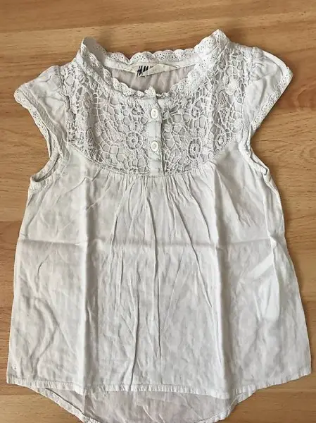 Kurzarm Bluse Grösse 104 weiss