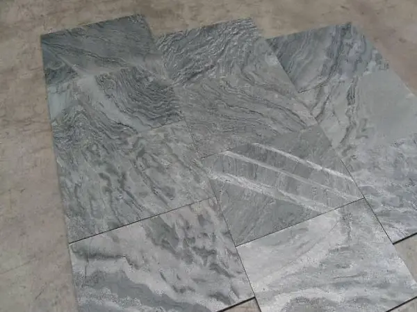  Quarzit Naturstein silbergrau gebürstet