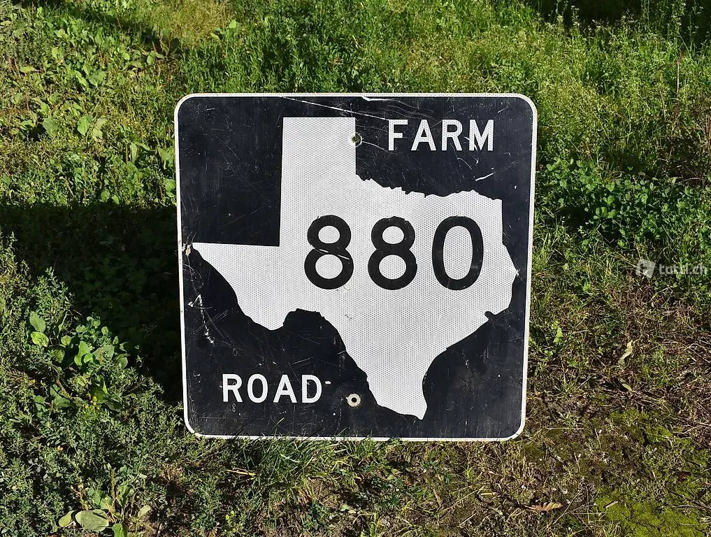  Véritable panneau routier du Texas (kein Emailschild)