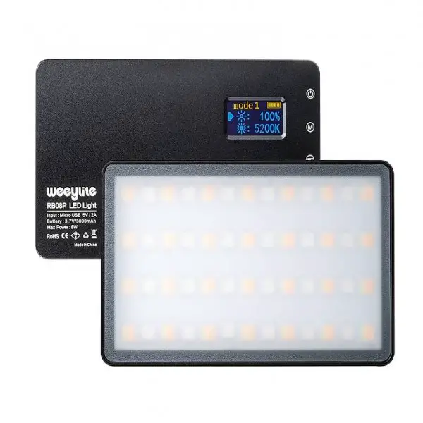  Weeylite RB08P Tragbares Vollfarben-RGB-LED-Videolicht
