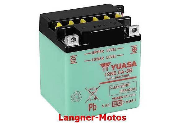 YUASA Motorrad Batterie 12V 5,5AH 12N5.5A-3B Yamaha RD 350