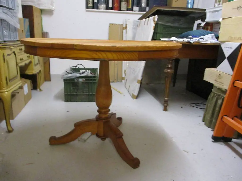 Tisch rund Dm 105 cm Fichte Alpine Chalte Chic Rustico