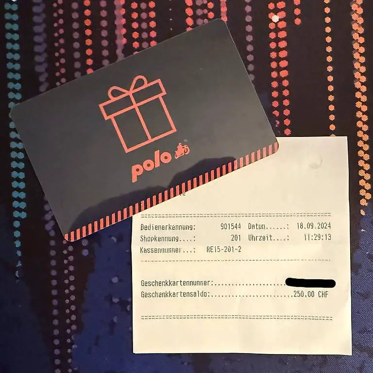 Polo Geschenkkarte CHF 250.- (10% Rabatt)