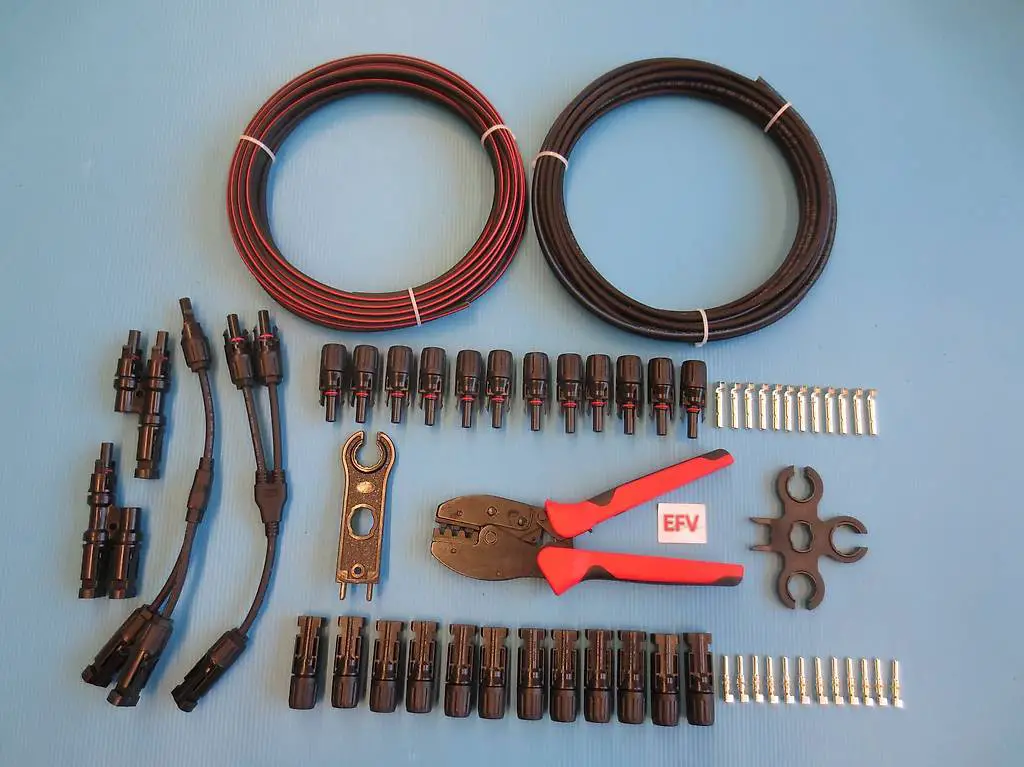 50m Solarkabel SET 6mm2 + Crimpzange + MC4 + Y-Verteiler