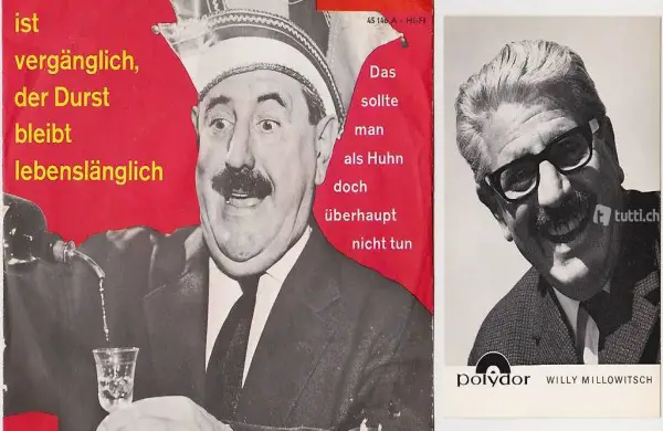 WILLY MILLOWITSCH - Single + Autogramm Karte