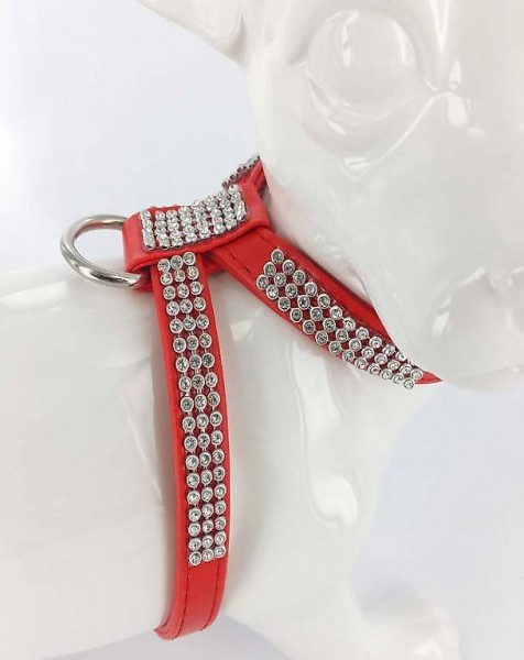  F+M Geschirr BLING für chihuahua rot Gr.S/M