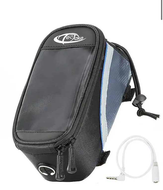 Fahrradtasche schwarz/grau/blau 20 x 9,5 x 10 cm